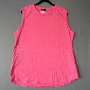 Heimish Womens Sleeveless Top Size 3XL Neon Pink Resortwear Tropical Vacation